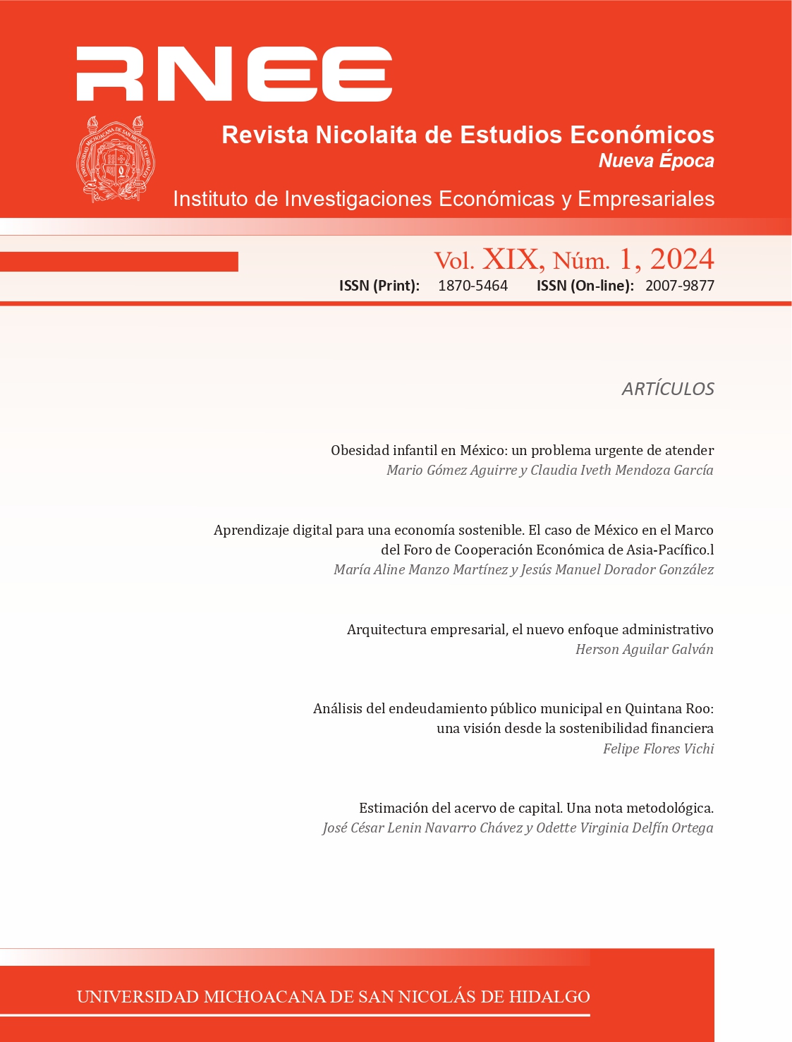 					Ver Vol. 19 Núm. 1 (2024):  Vol.XIX, No. 1 Enero - Junio 2024
				